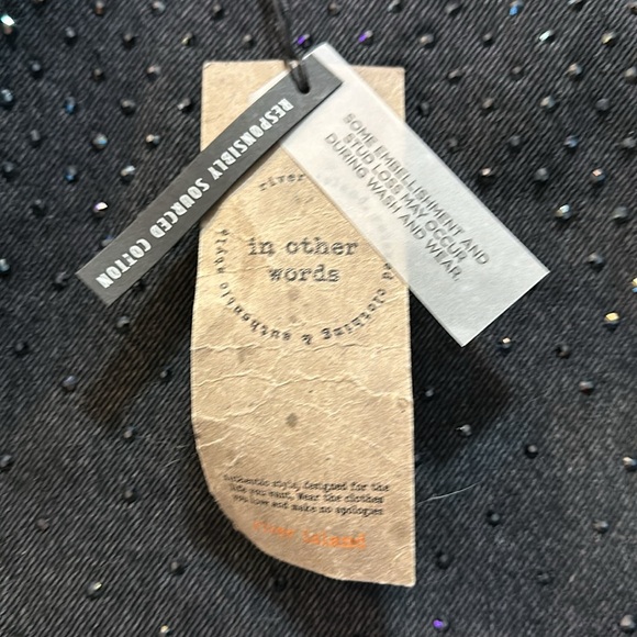 Brand New!!! “In other word” Black rhinestone studded Skirt - Picture 2 of 5